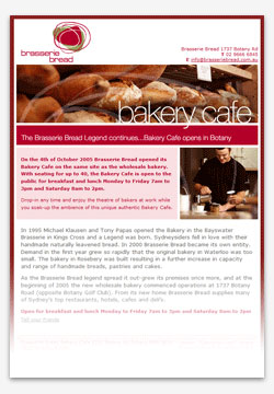bakery Announcement Email Sample