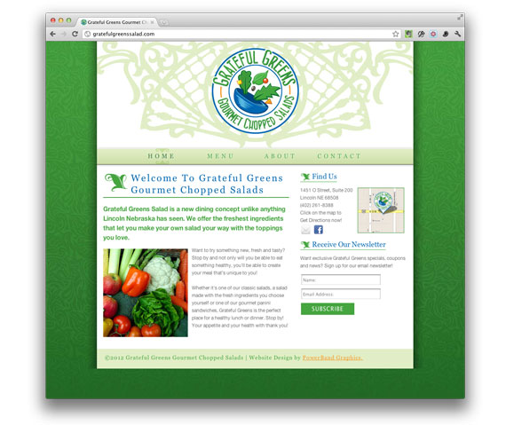 Grateful Greens restaurant website